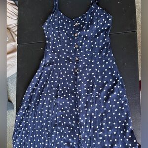 Navy Polka Dot Dress